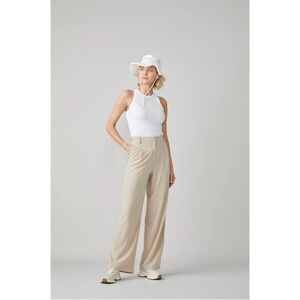 Tilley Tech "Silk" Wide Leg Pant Trousers Tan Medium UPF 50 Golf Outdoor Classy